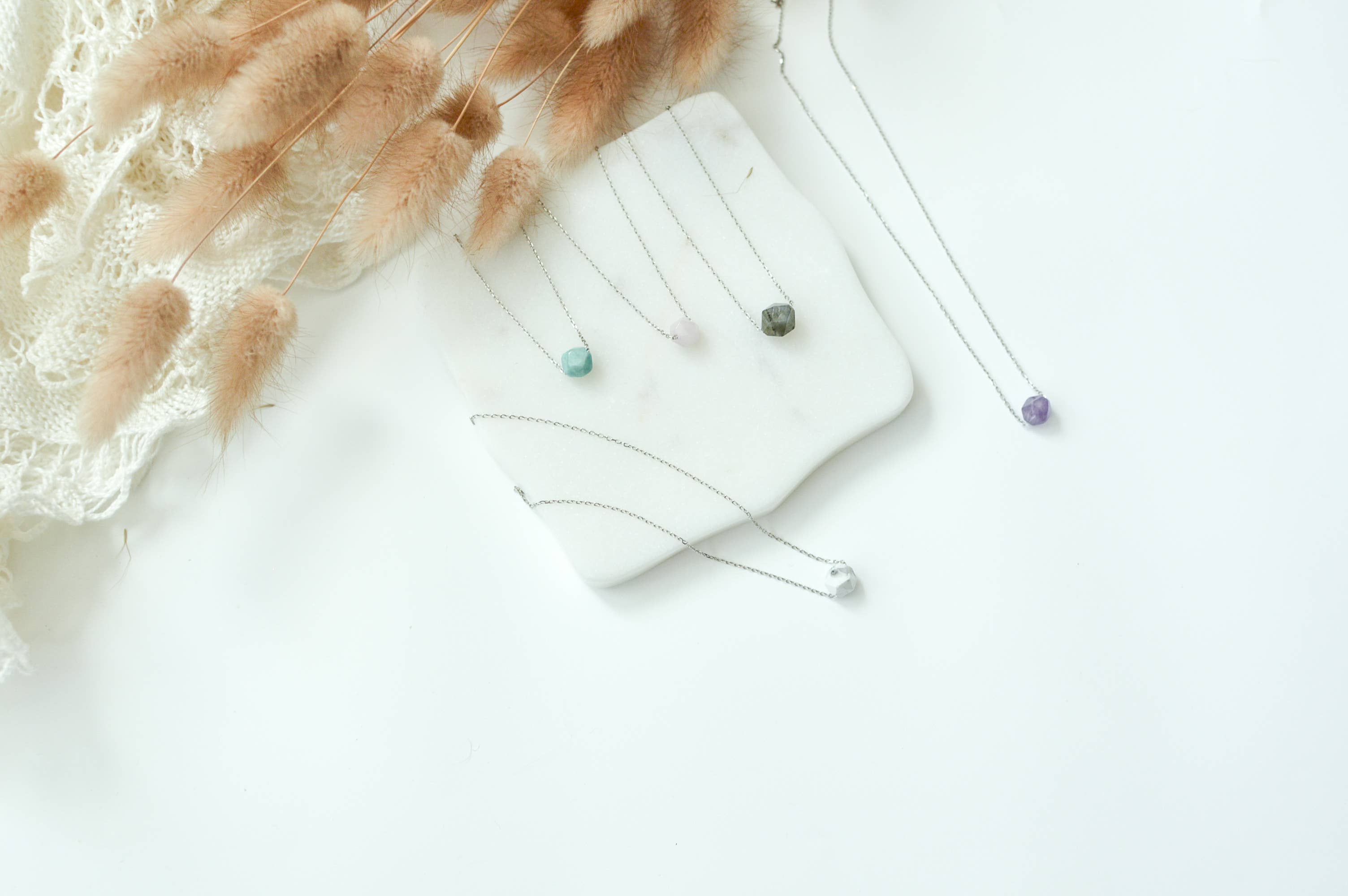 Gemstone Necklace - Amethyst 18" Sterling Silver