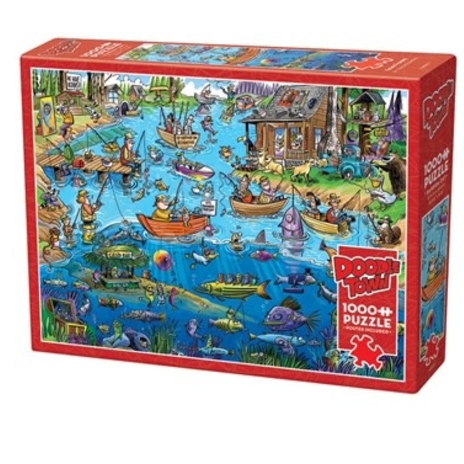1000 pc Doodle Town Puzzle- Gone Fishing