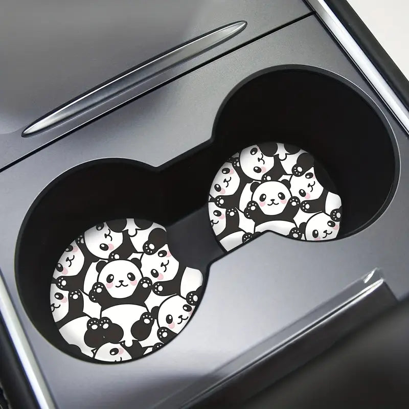 Car Coaster Set/2- Pandas