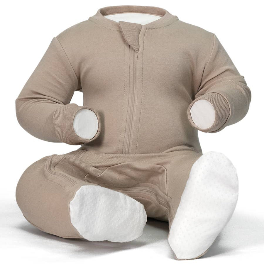 ZippyJamz- Babysuit Footed- Cozy Mocha