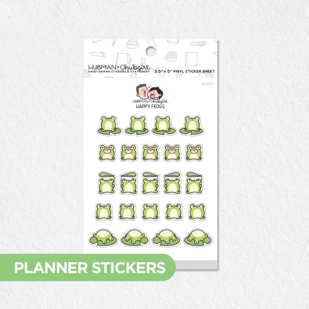 Planner Stickers- Happy Frogs