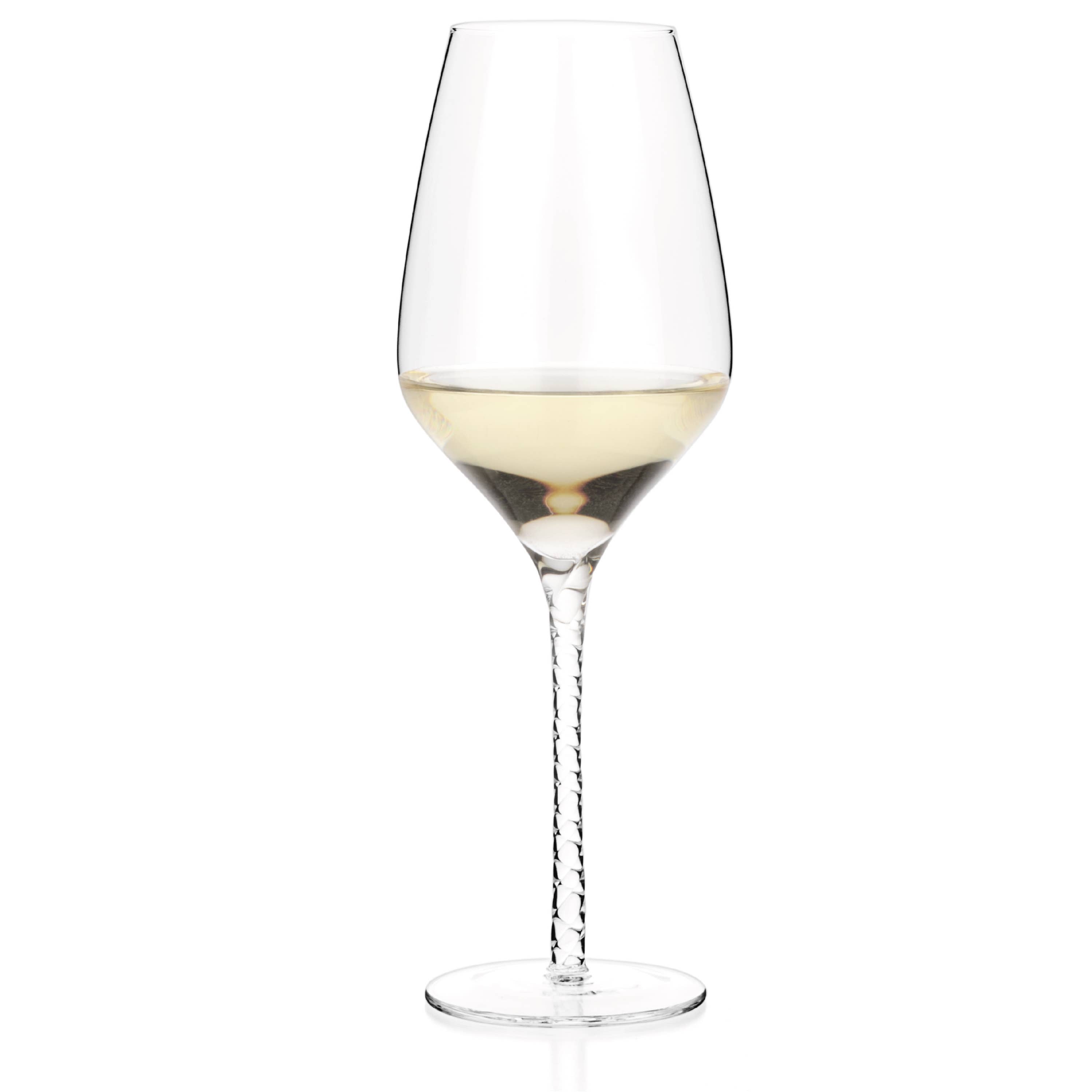 Luxbe Wine Glasses Spiral Stem Set 4, 19oz