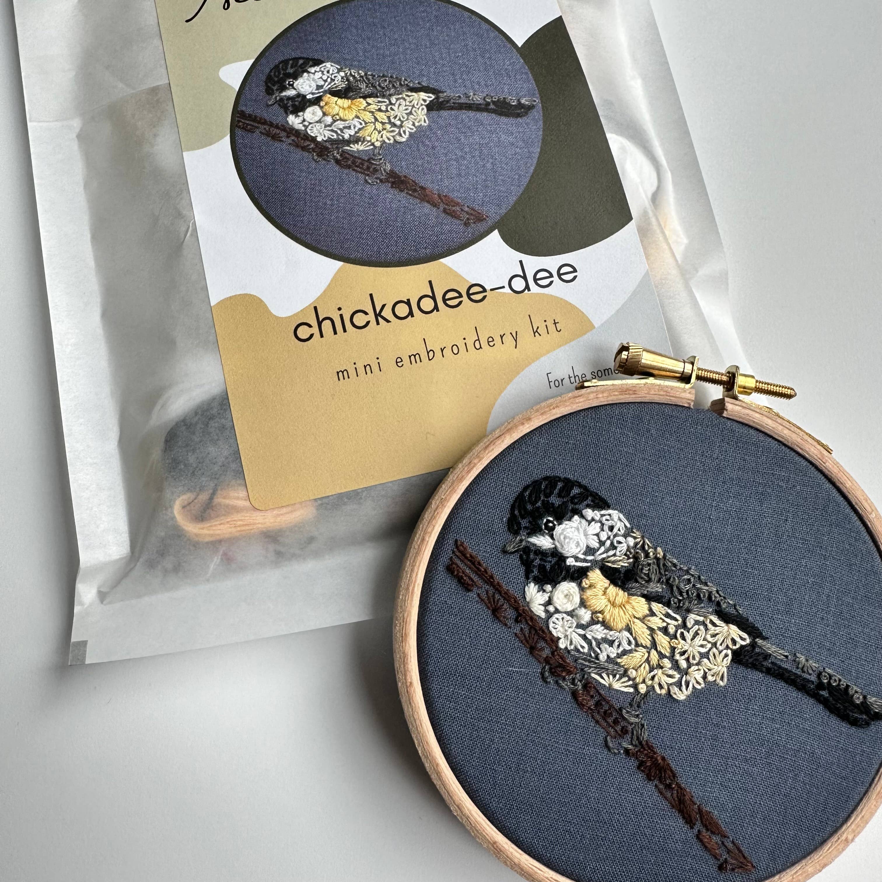 Embroidery Kit- Chickadee-dee