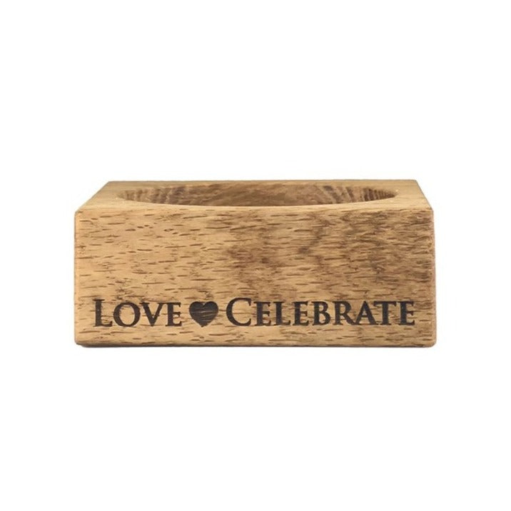 Wine Bottle Coaster- Oak Love & Celebrate