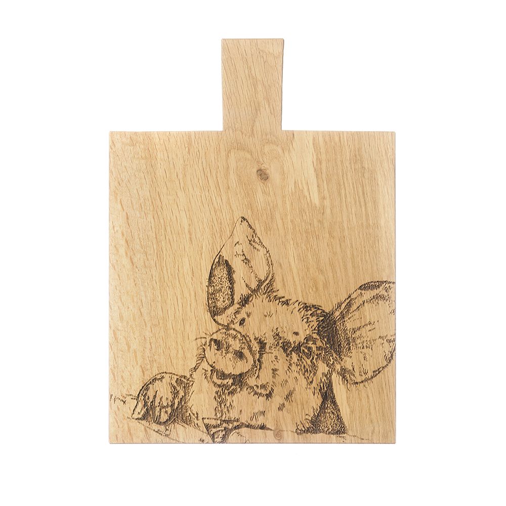 Cheese Board Paddle- Medium Oak Pig