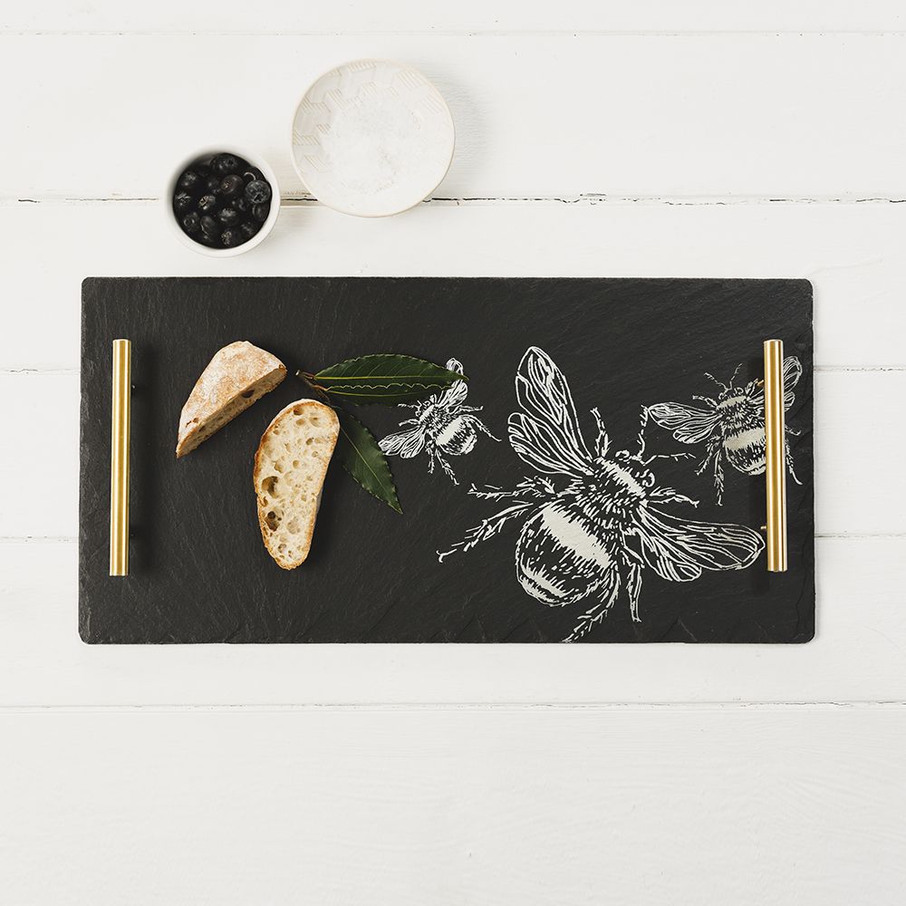 Slate Serving Platter- Bee Large Gift Boxed