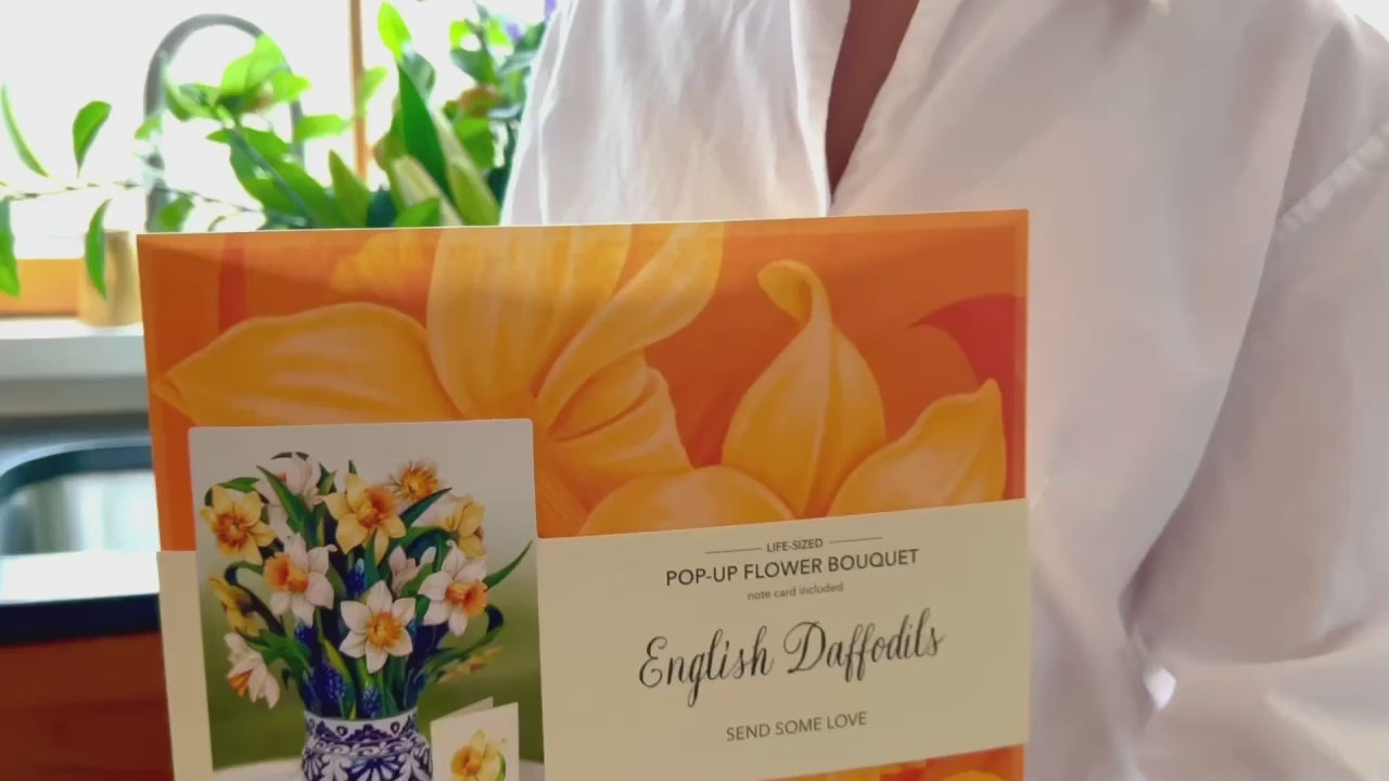 Pop-Up Paper Bouquet & Note Card- English Daffodils