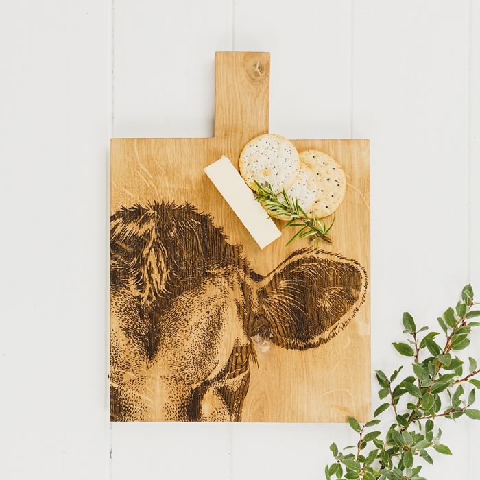 Cheese Board Paddle- Medium Sycamore Jersey Cow