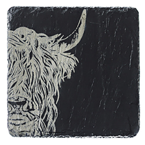 Coaster Slate Single- Highland Cow