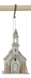 Ornament- 6" Paper Church LED Assorted