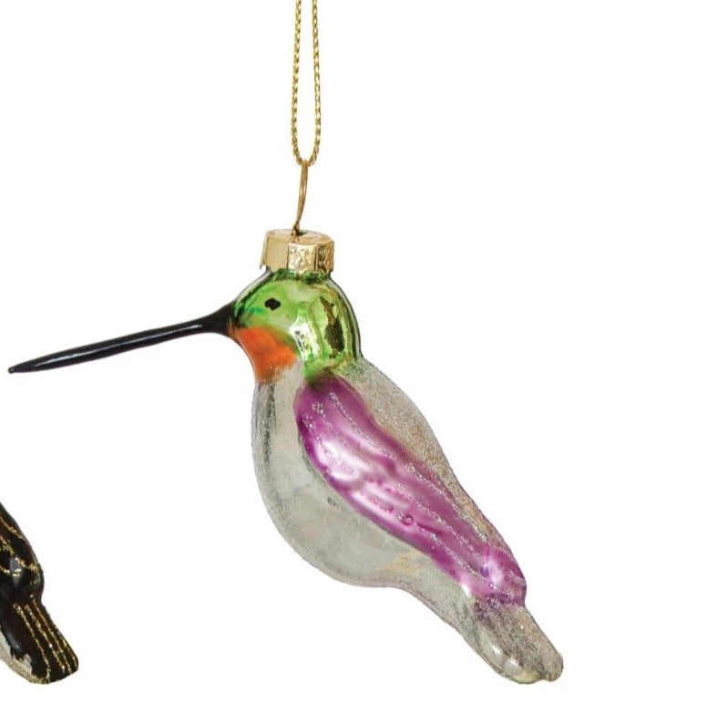 Ornament- Glass Hummingbird Assorted