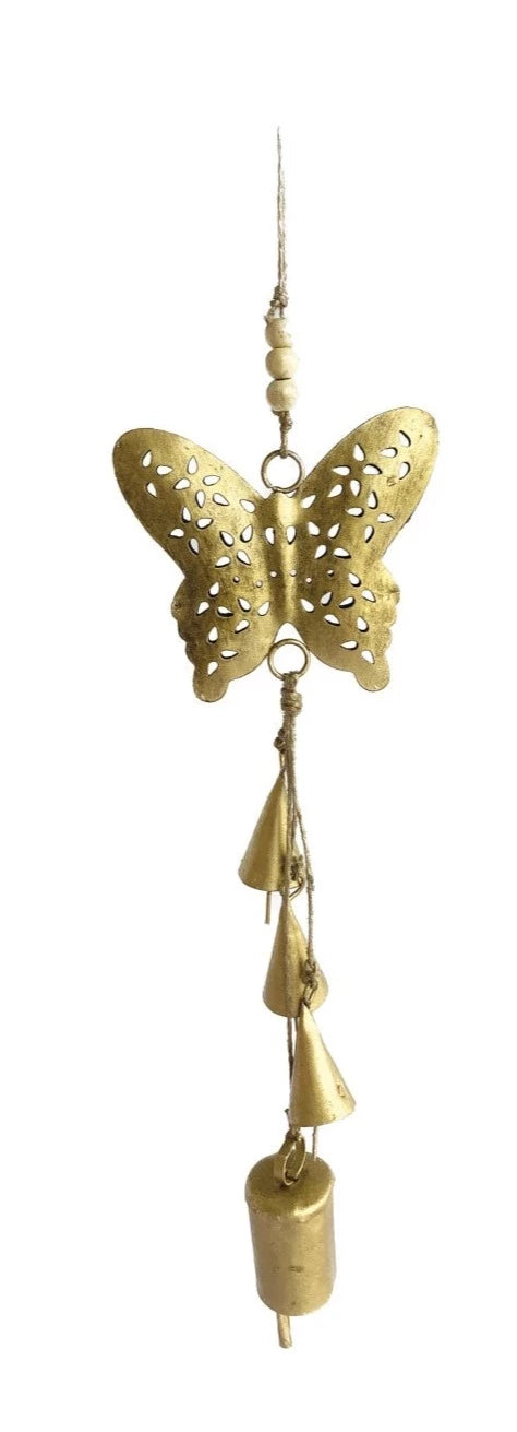 Ornament- Metal Butterfly/Bird W/Bells Assorted