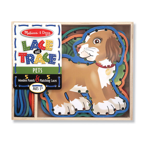Wooden Lace & Trace Cards- Pets