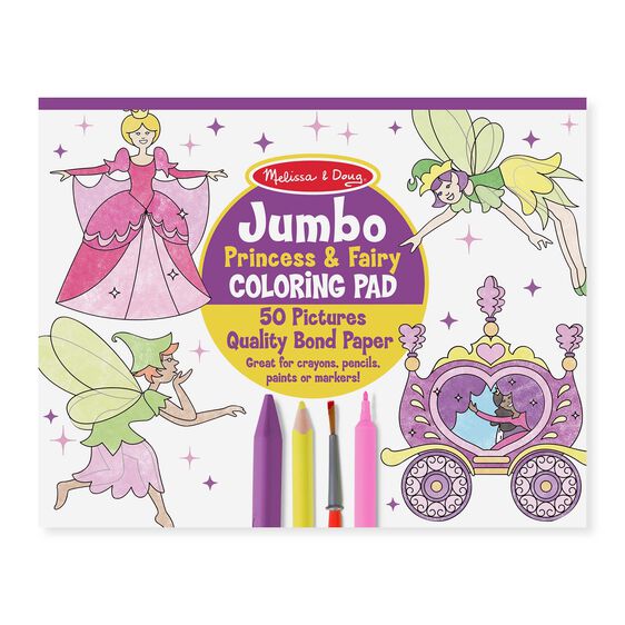Jumbo Colouring Pad- Princess & Fairy