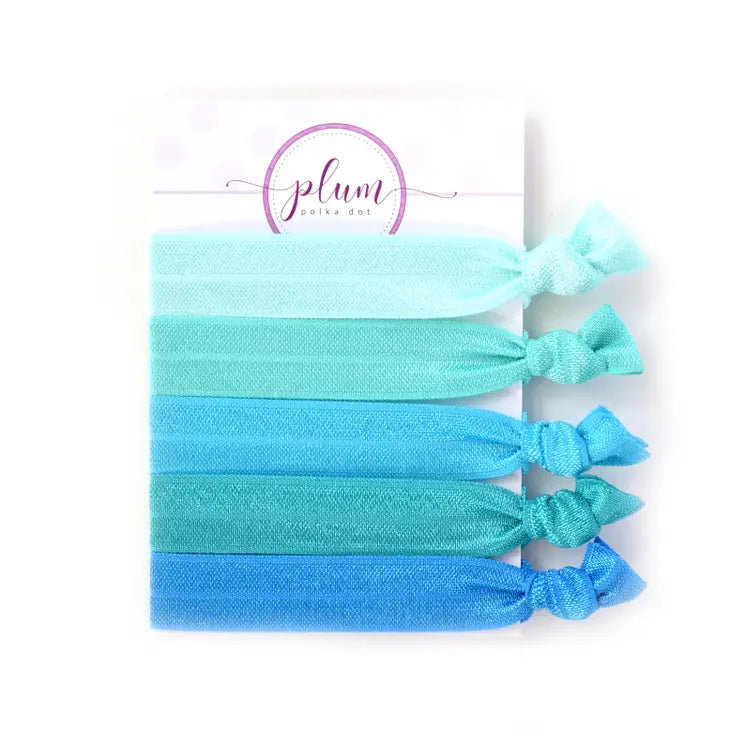 Hair Ties Set/5- Teal Ombre