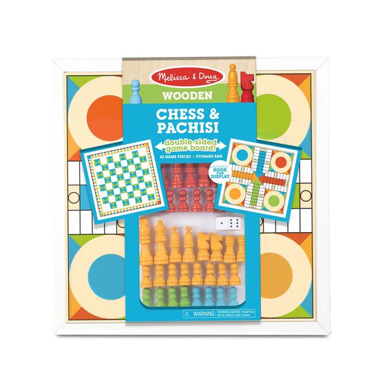 Wooden Chess & Parchisi Set