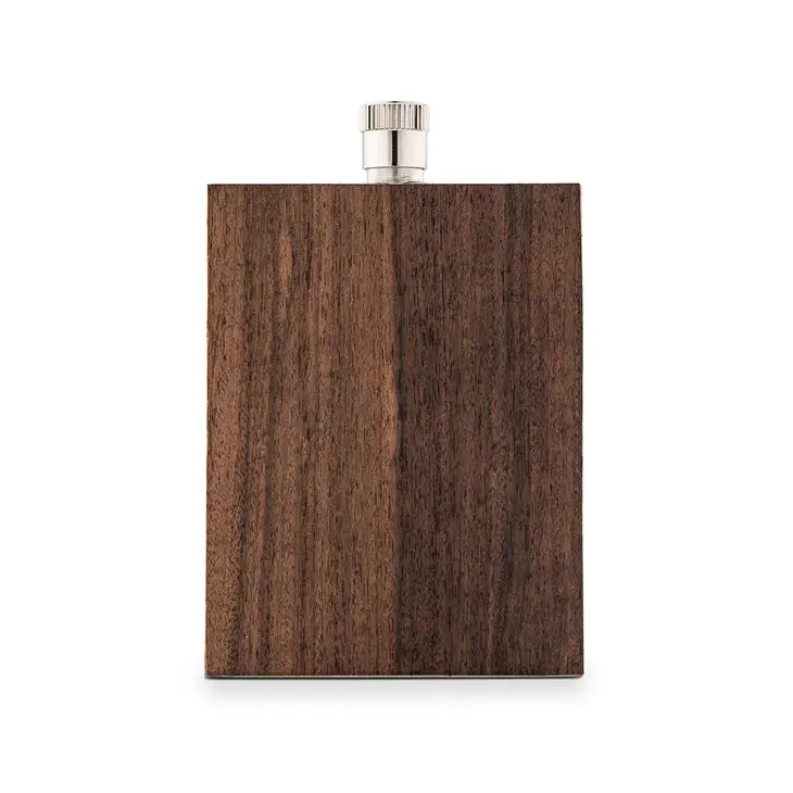 Flask- Rustic Wood Wrapped Stainless Steel