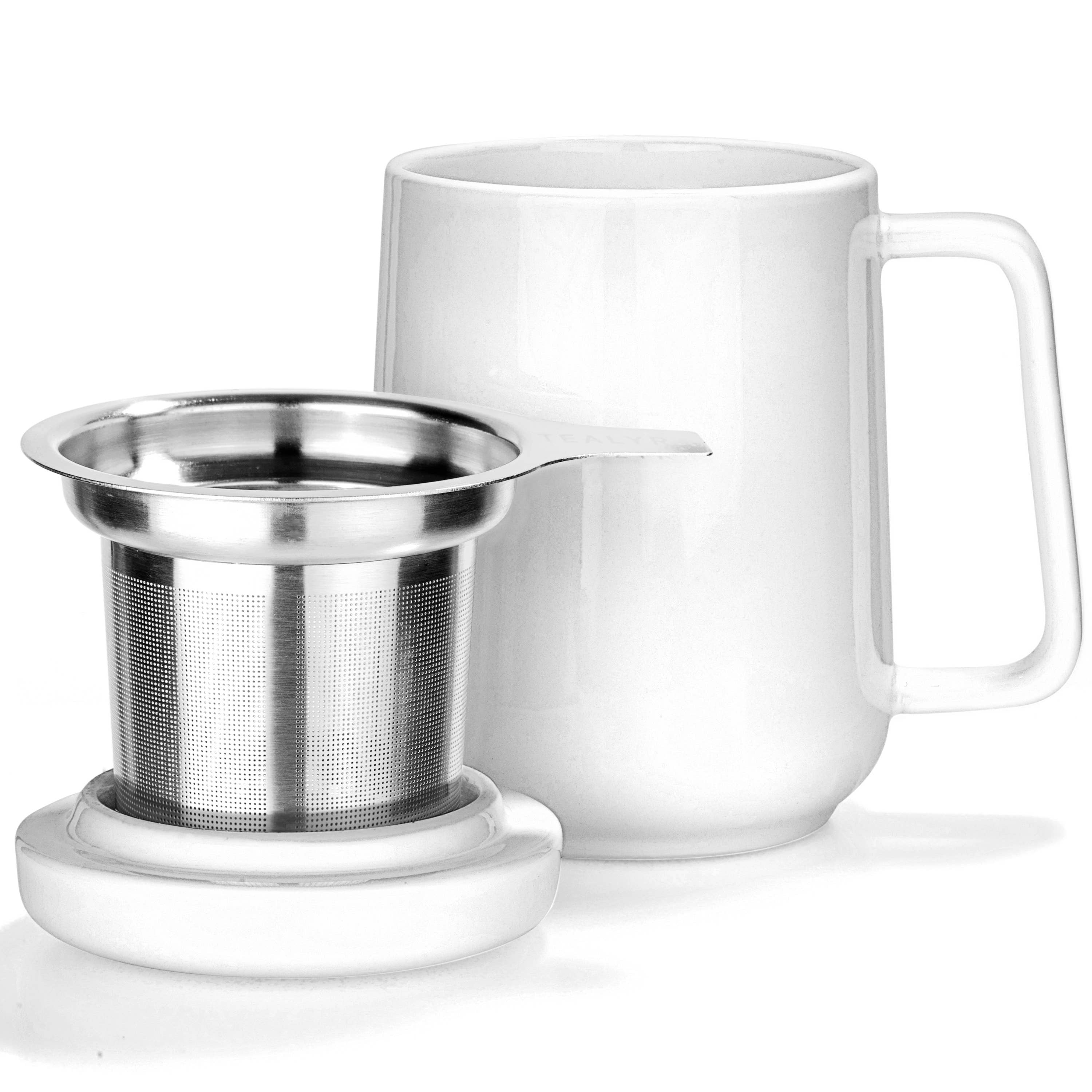 Peak White Porcelain Mug With Infuser 19oz