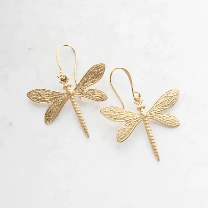 Earrings- Gold Dragonfly