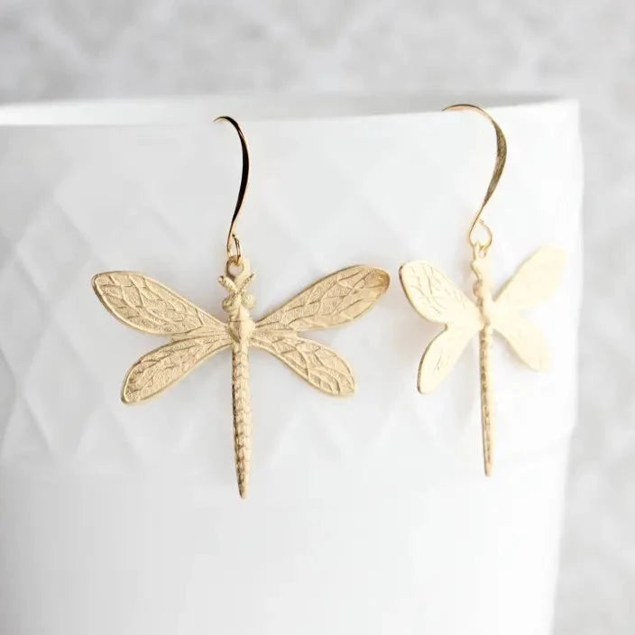 Earrings- Gold Dragonfly