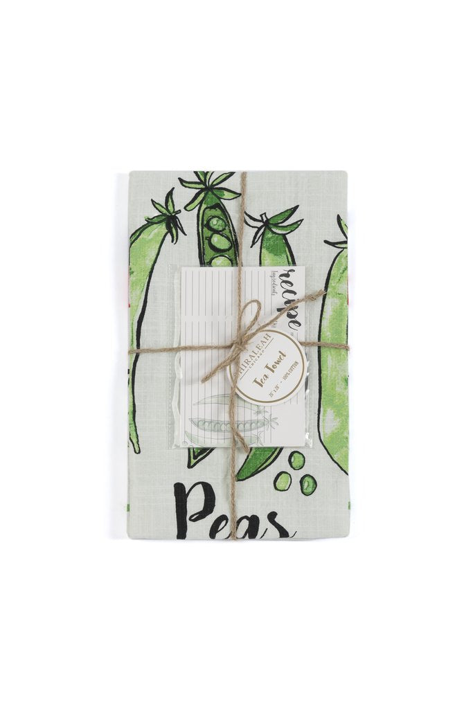Tea Towel & Recipe Card Set- Peas