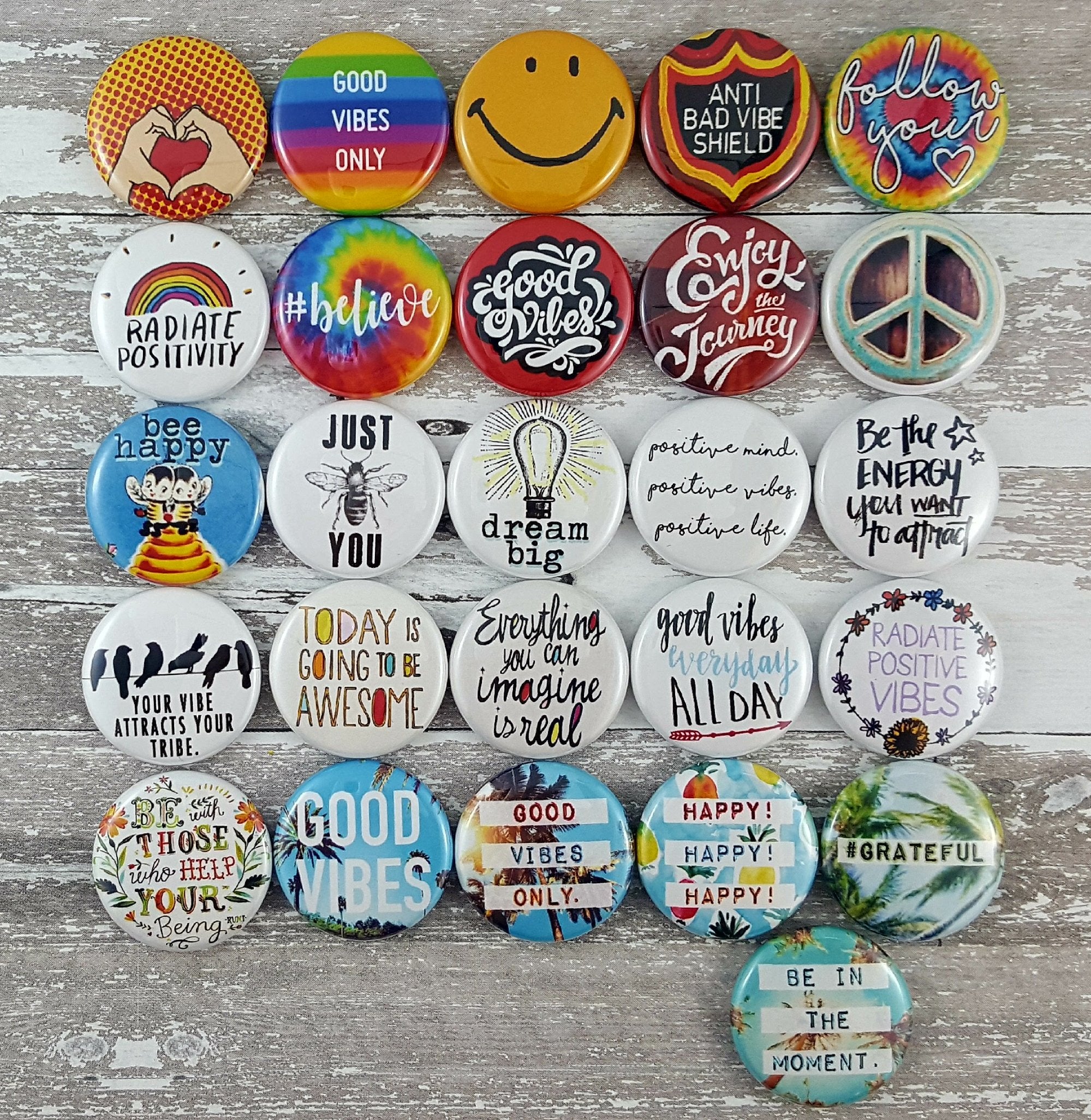 Button- Good Vibes Assorted