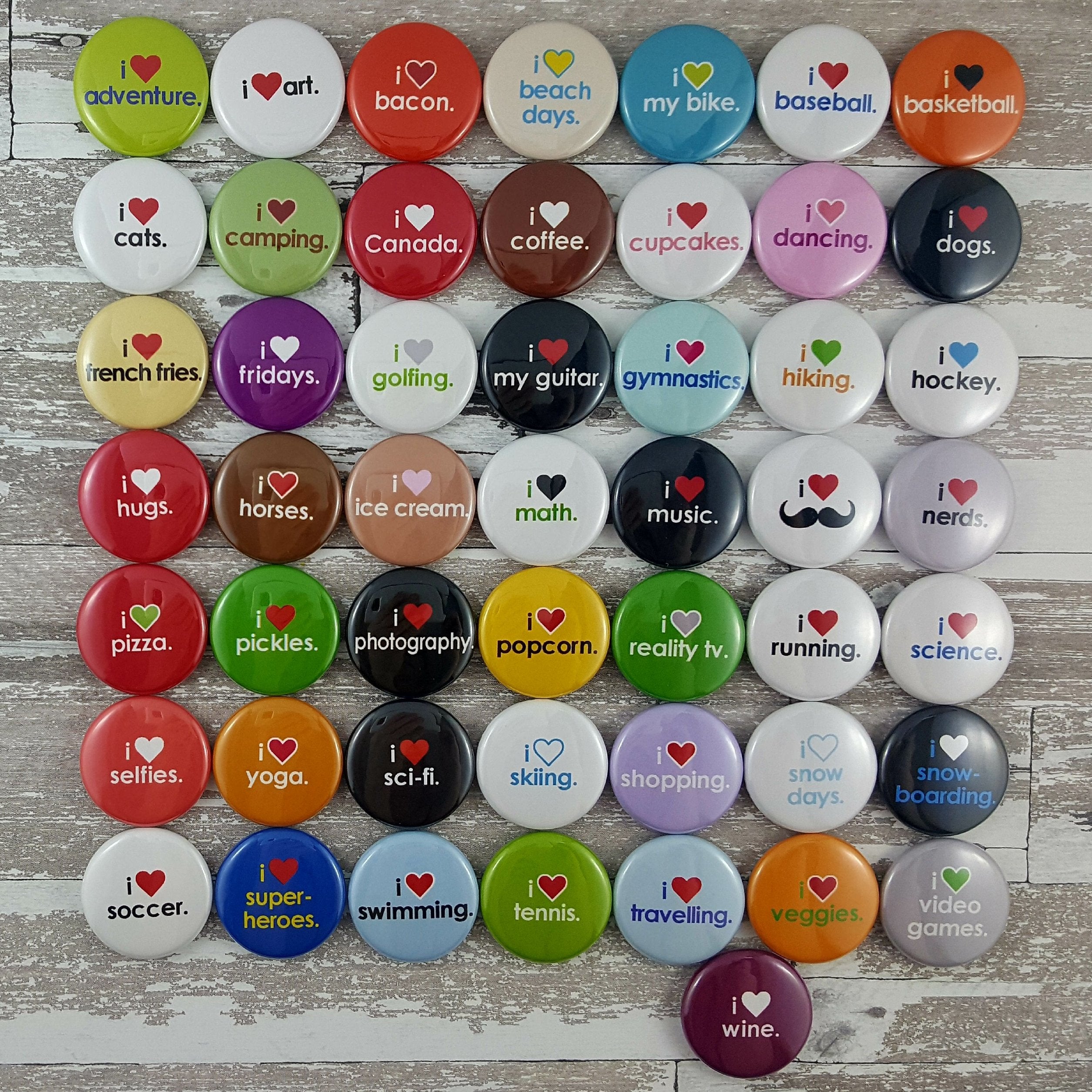 Buttons- I Love Assorted