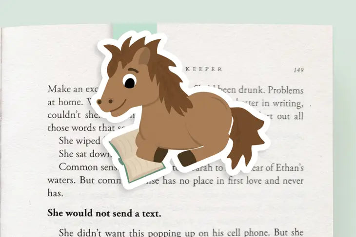 Jumbo Magnetic Bookmark- Reading Horse