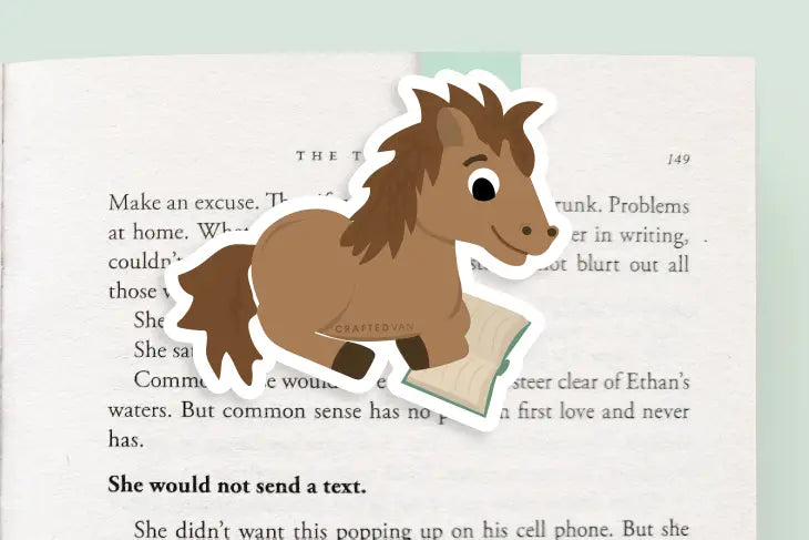 Jumbo Magnetic Bookmark- Reading Horse