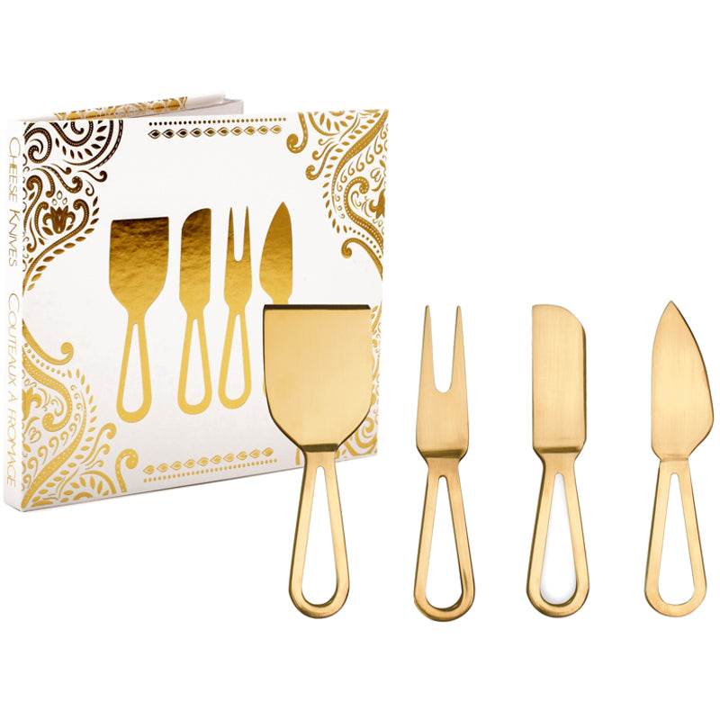 Cheese Knife Set/4- Gold