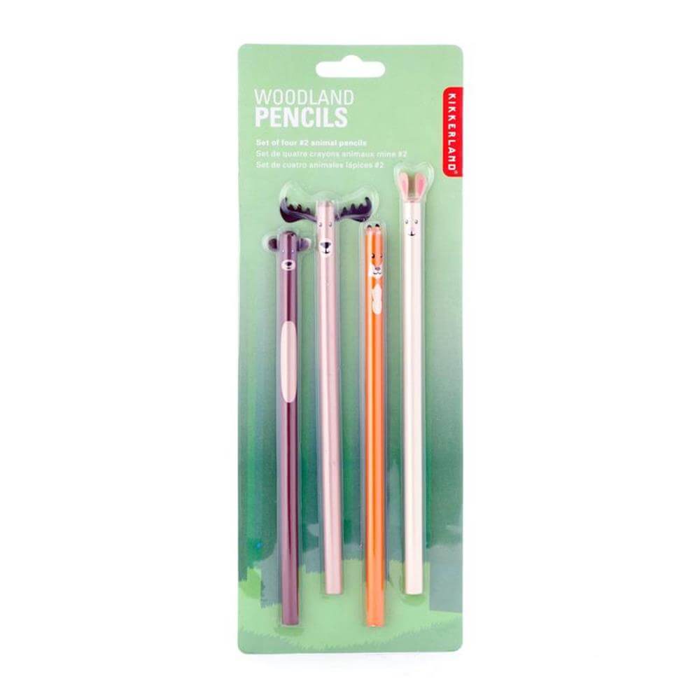 Pencils Set of 4- Woodland