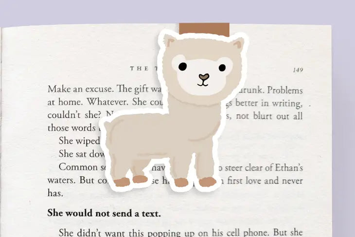 Jumbo Magnetic Bookmark- Alpaca