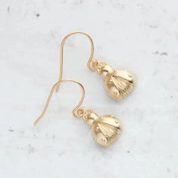 Earrings- Gold Small Ladybugs