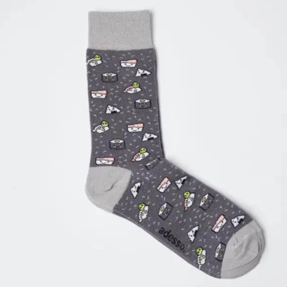 Men's Crew Socks- Happy Sushi