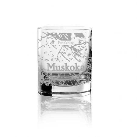 Whisky Glass- Muskoka Map 10.8 oz