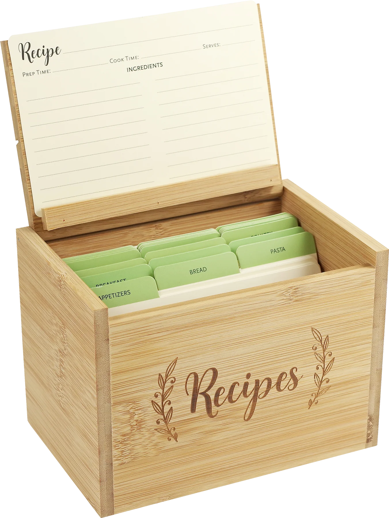 Recipe Box Set- Bamboo