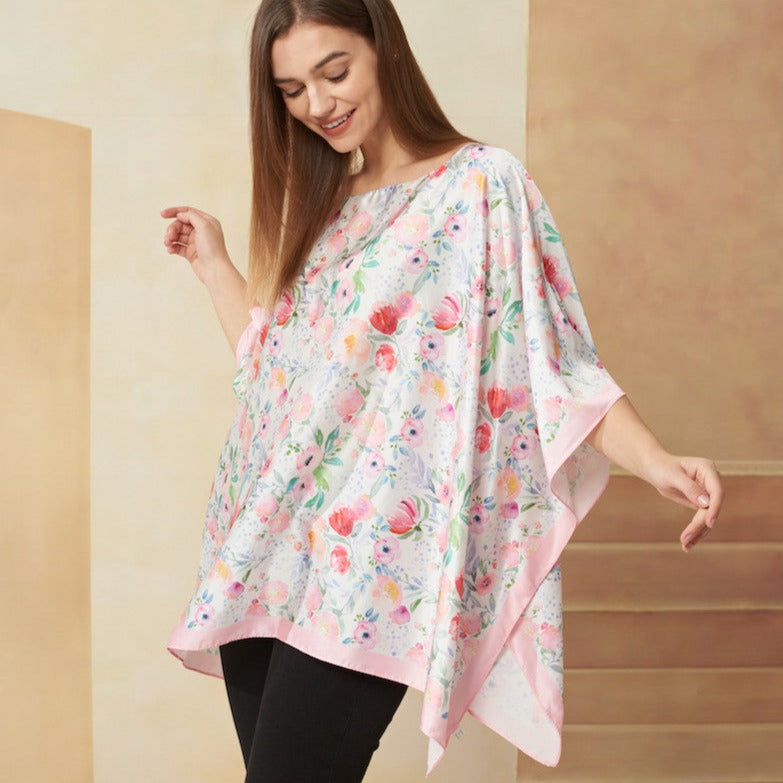 Spring Cape- Pull-Over- Floral Print