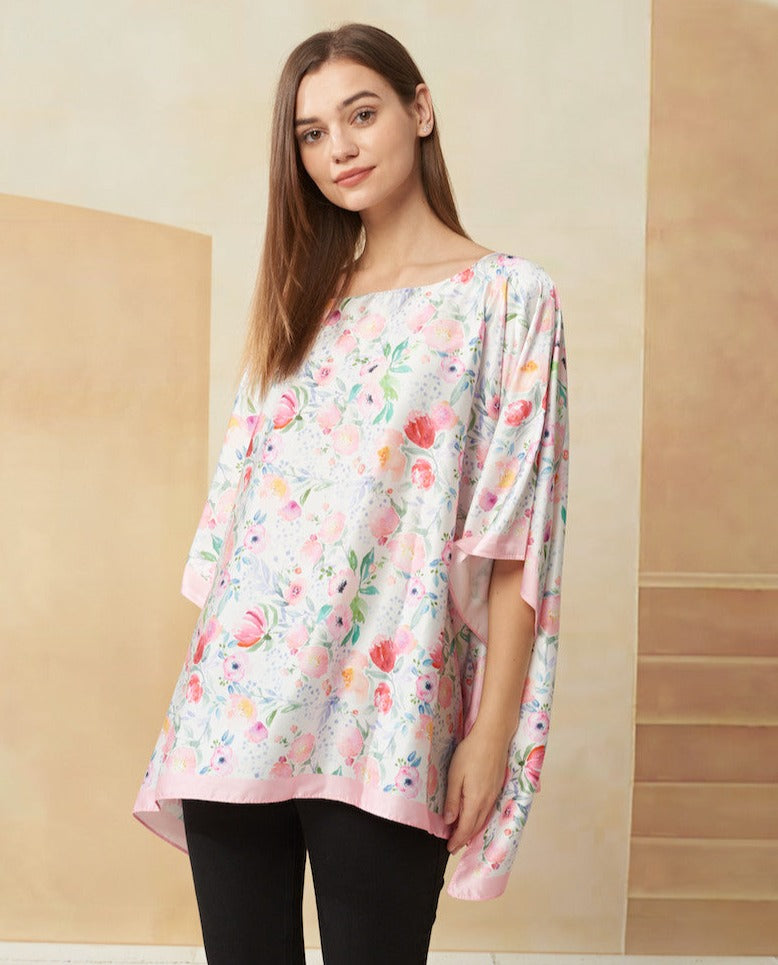 Spring Cape- Pull-Over- Floral Print