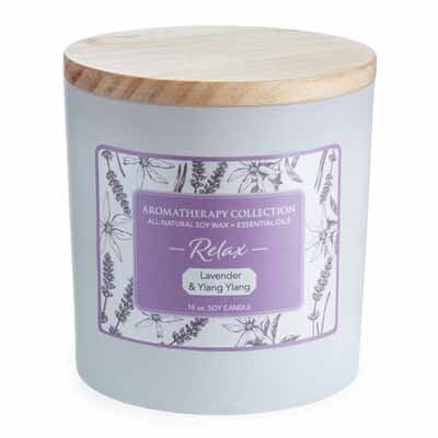 Aromatherapy Soy Candle- Relax (Lavender & Ylang Ylang) 15 oz
