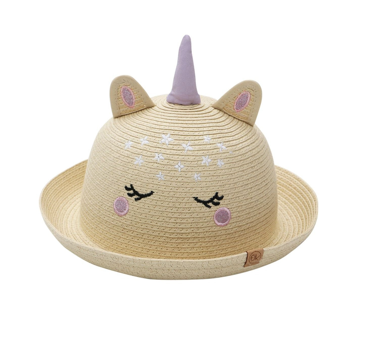 Kids UPF50+ Straw Hat- Unicorn