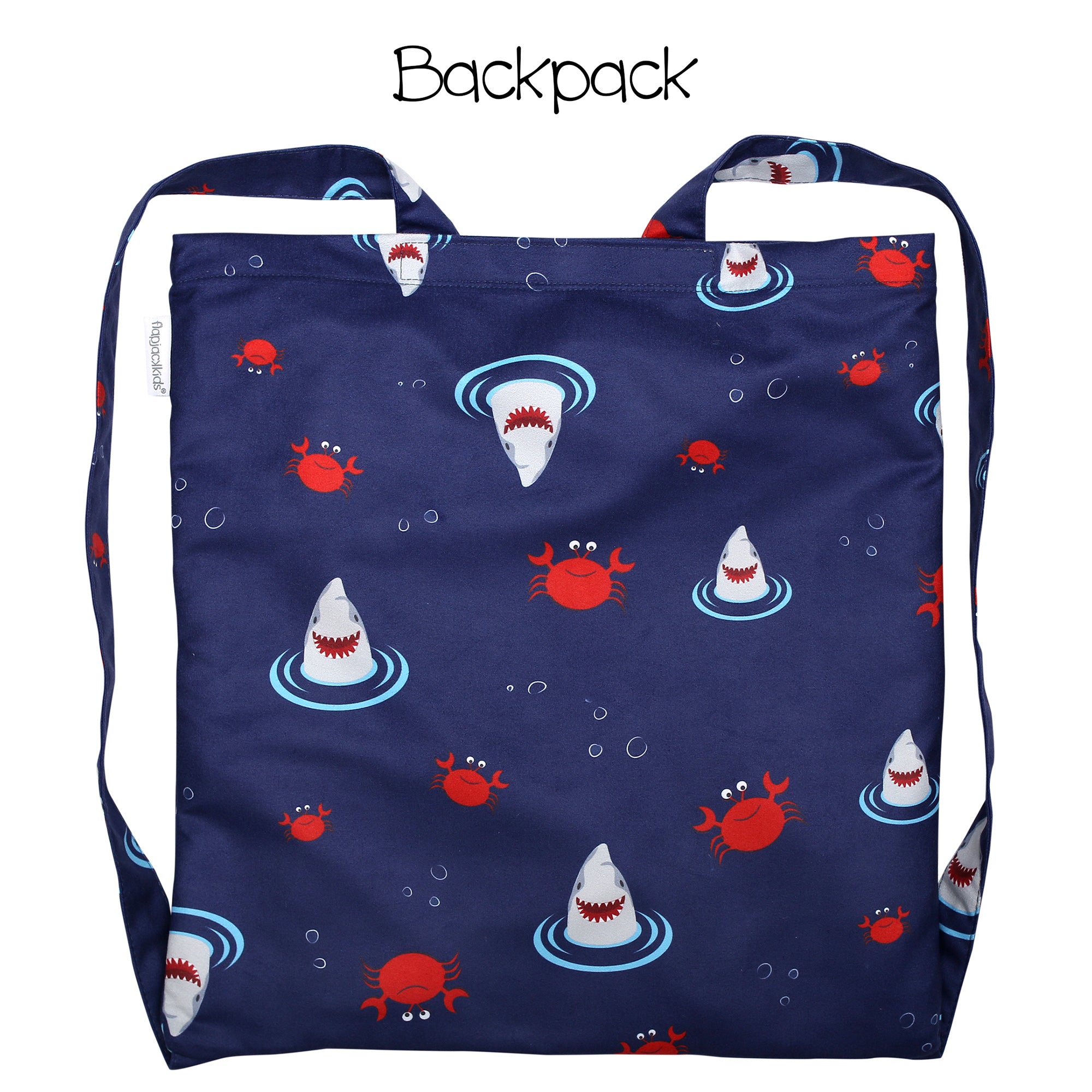 Reversible Towel Backpack- Shark/Crab
