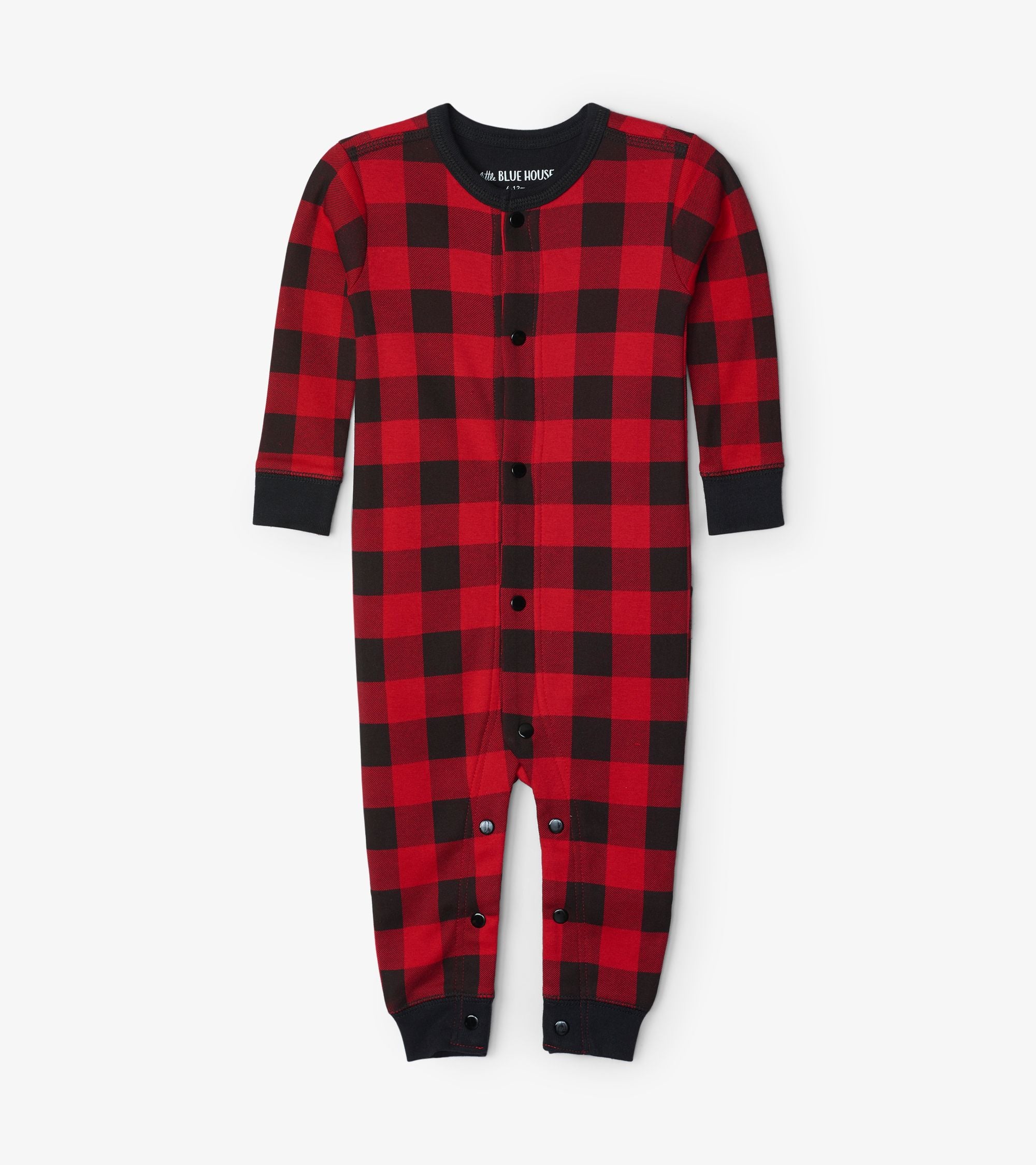 Baby Union Suit- Moose on Plaid