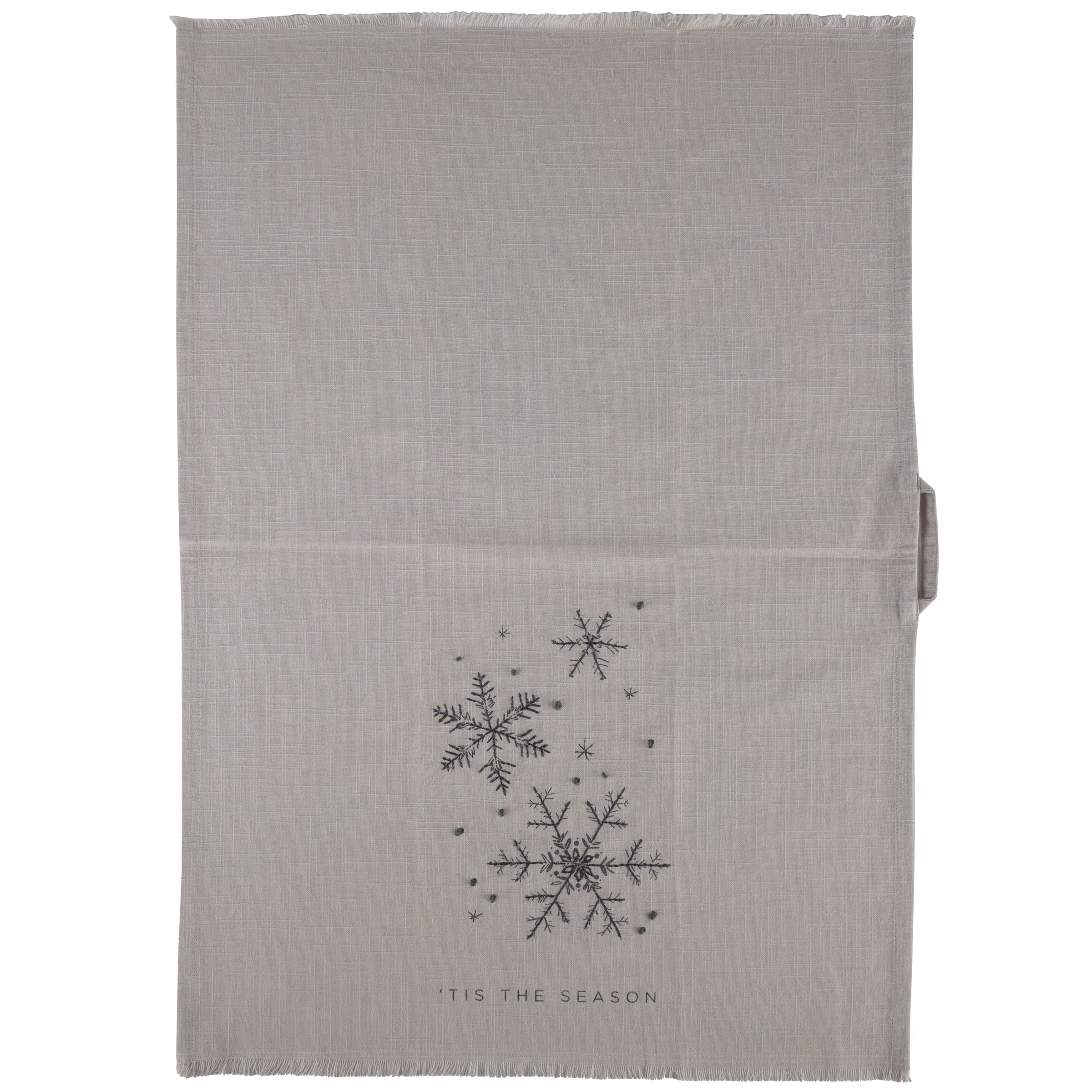 Tea Towel- Embroidered Snowflake