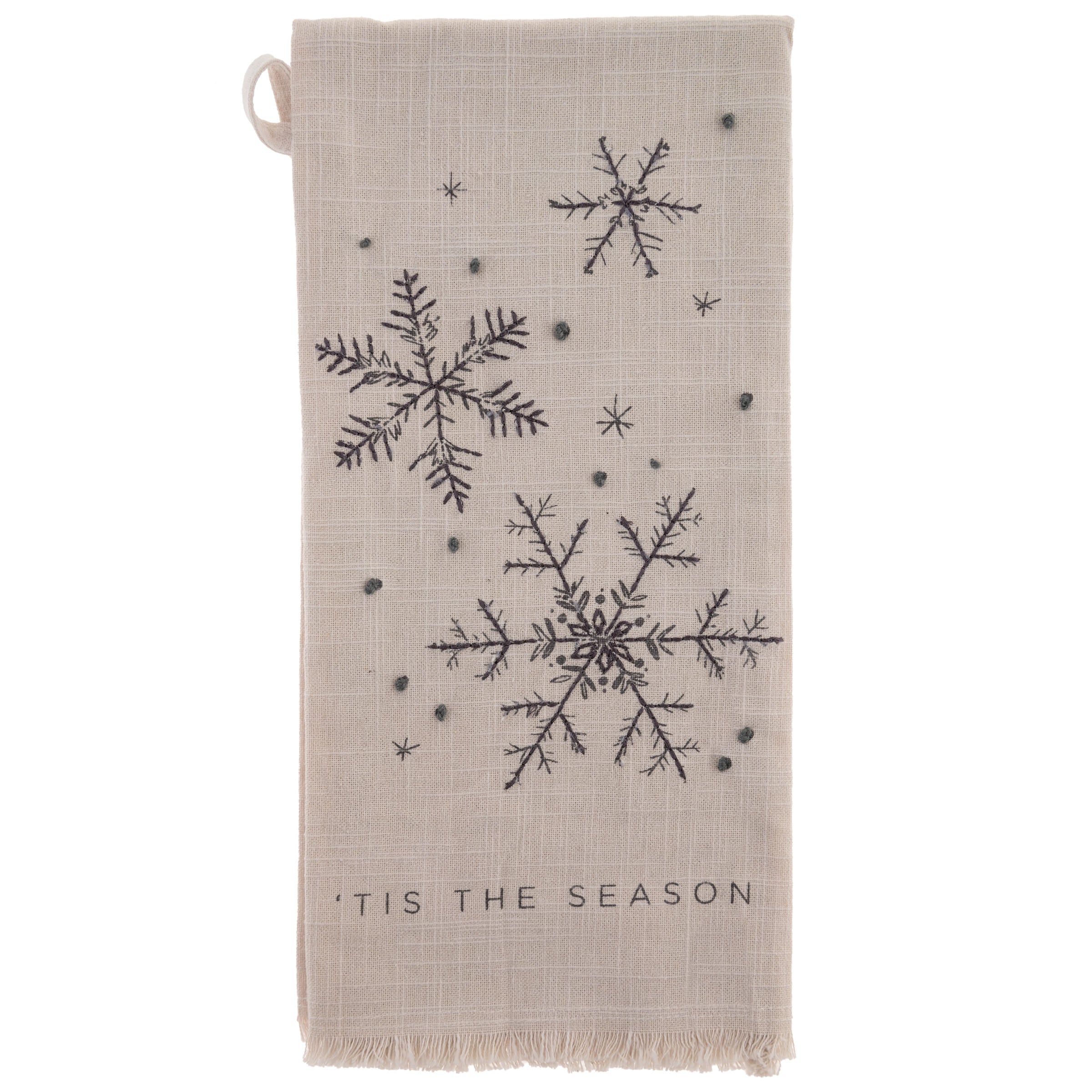 Tea Towel- Embroidered Snowflake
