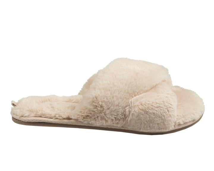 Slippers- Faux Fur- Cream