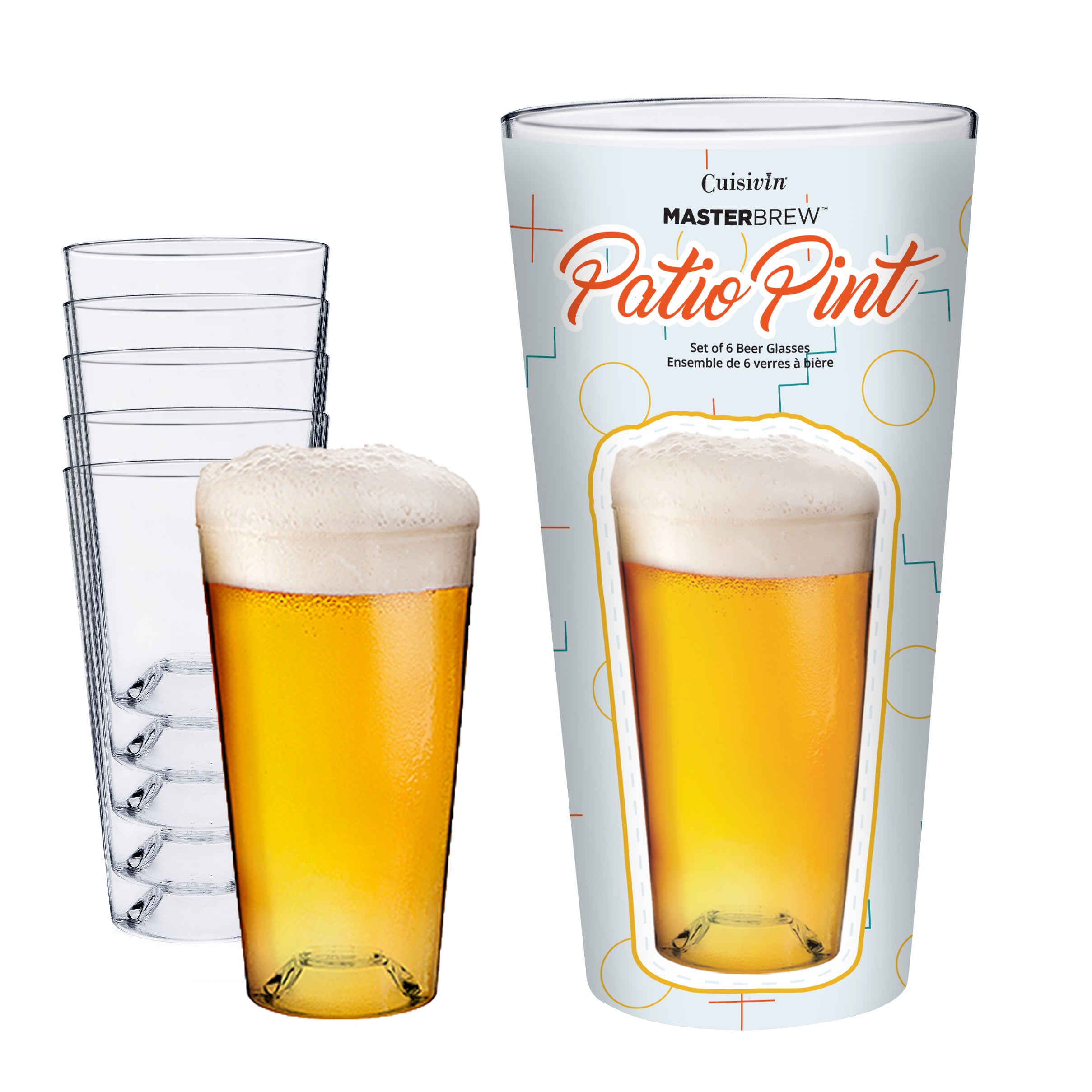 Beer Glasses- Patio Pint Mega Gift Tube Set/4