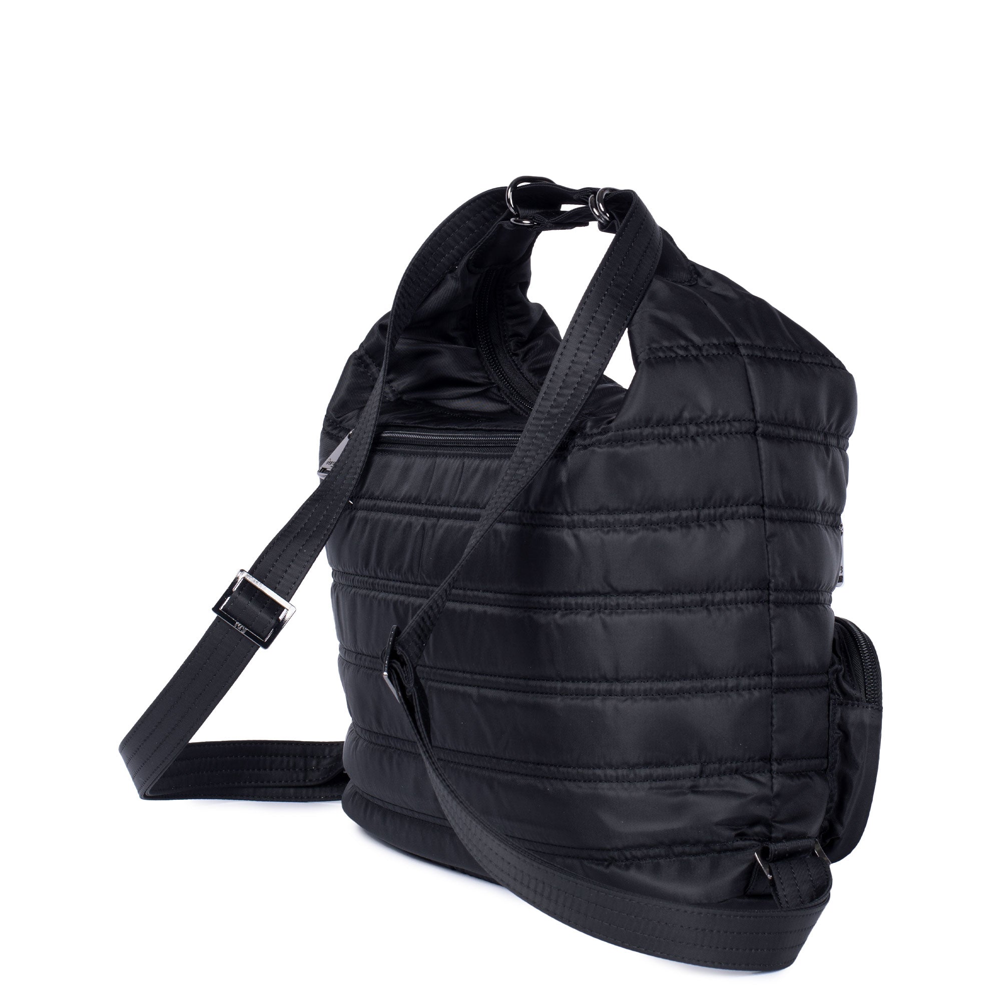Zipliner Convertible Shoulder Bag/Backpack- Midnight Black