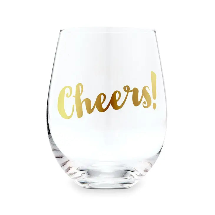 Wine Glass- Stemless Cheers