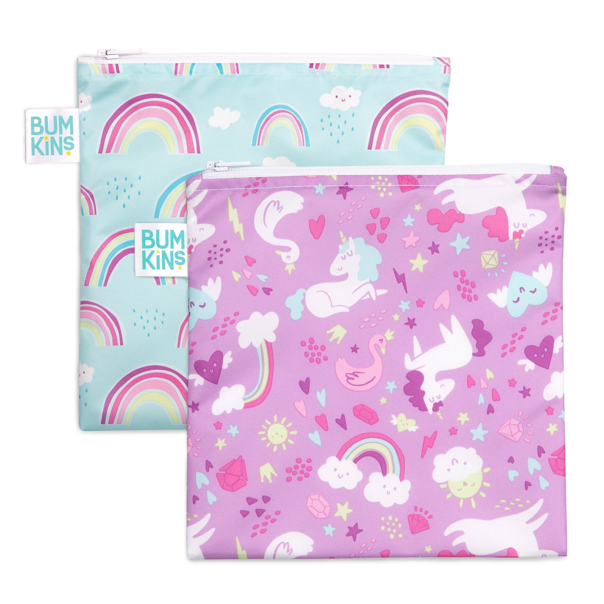 Snack Bag Large- Unicorns & Rainbows 2 Pack