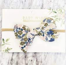 Victoria Bow Headband- Blue Floral